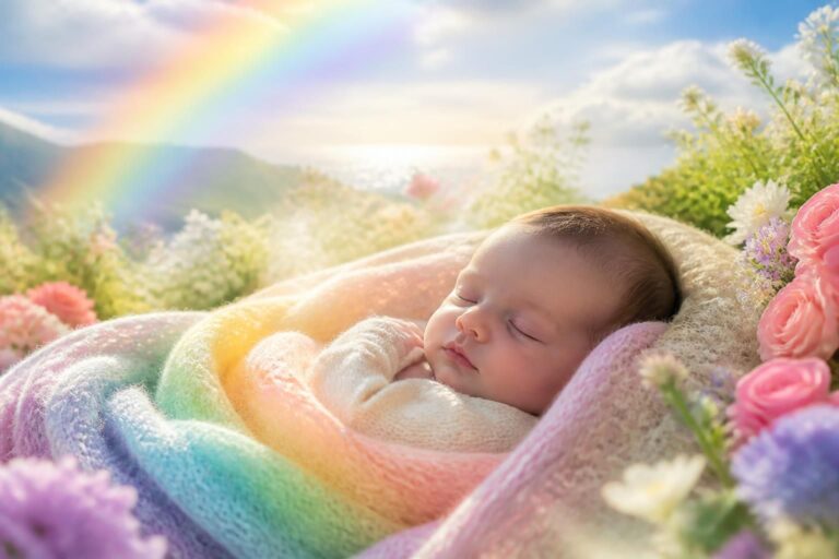 découvrez la signification du bébé arc en ciel, symbole d'espoir et de renouveau après une perte infantile, et comment ce concept peut aider à traverser le deuil.